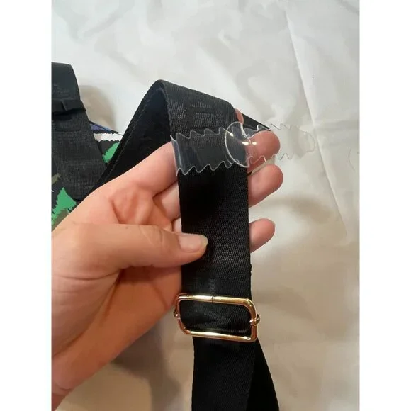 DVF Diane Von Furstenberg Utility Crossbody Bag Disco Zebra Green NWT - Picture 5 of 9